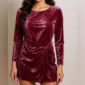 NWT GUESS Elegant Velvet Burgundy Dress medium